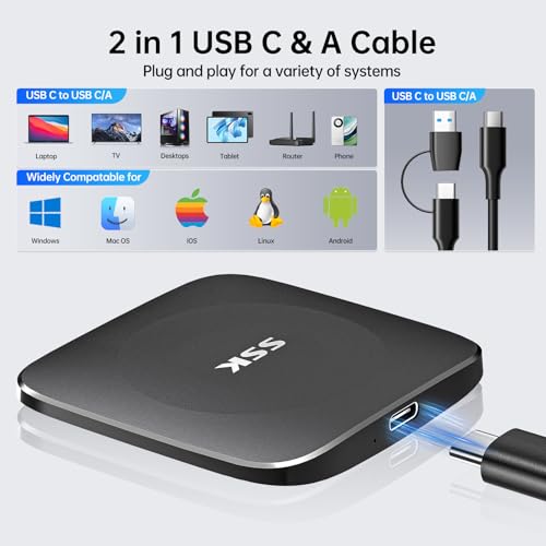 Disco duro SSD tipo C de 2 TB portátil almacenamiento USB 3.2 4