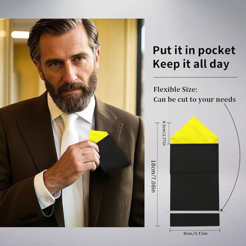 Image of Mens Pre-Folded Pocket Squares on Card Pocket Handkerchief for Suit Accessories