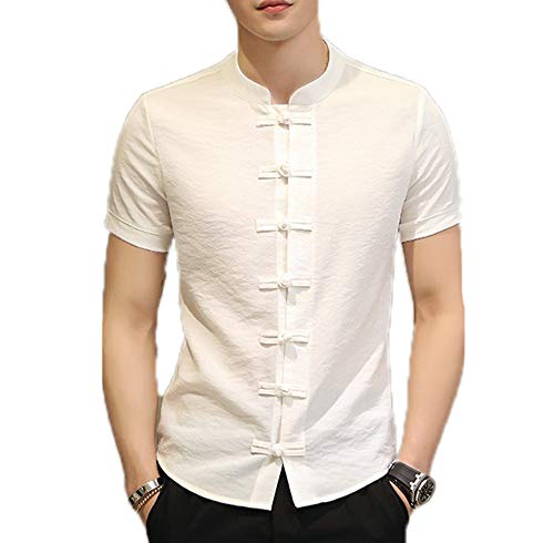 Huateng Camicie da Uomo in Stile Cinese Kung Fu