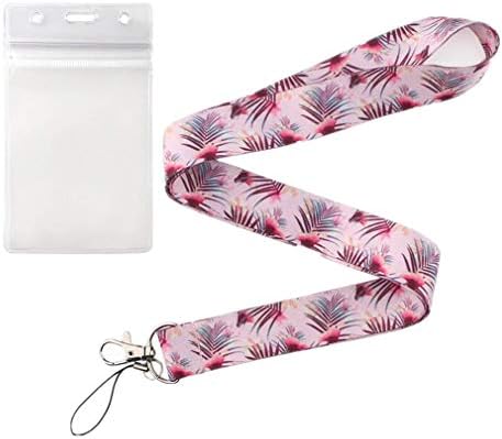 1pcs Lanyard with 1pcs Clear Badge ID Card Holder for Office Exhibitions School, Cartoon Cat Printed Personalised Neck Strap Lanyard for Mobile Phone ID Badge Holder Keychain by RuiChy