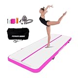 AirTrack Nordic Standard Tappetino gonfiabile per ginnastica 3-8 m - resistente e facile da trasportare - con pompa ad aria elettrica (6, rosa)