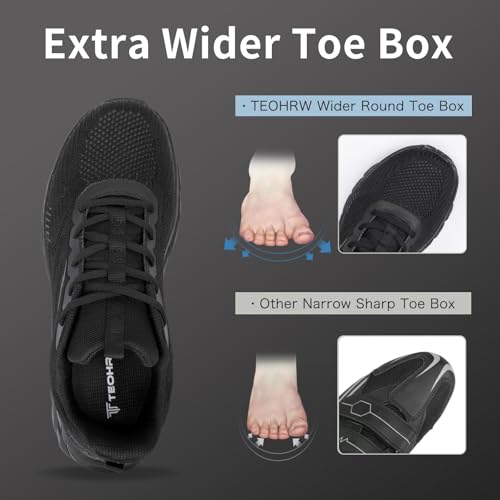 Men's Wide Walking Shoes Breathable Mesh Athletic Sneakers Wide Toe Box Shoes with Arch Support for Plantar Fasciitis2