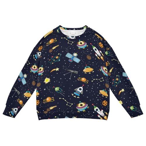 Wusikd Space Boy Girl Sweatshirt Toddler Crewneck Dark Pullover Sweater Long Sleeve Clothes 5T Multi