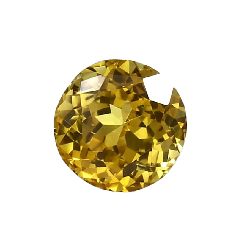 Saphir jaune de Ceylan gemme ronde facettée de 11mm pour la création de bijoux