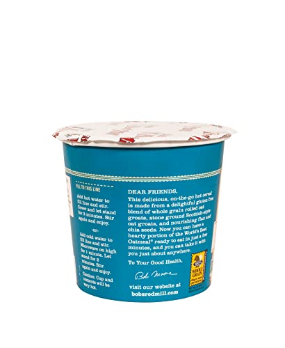 Bob's Red Mill Gluten Free Oatmeal Cup, Classic With Flax/Chia (Pack Of 12) #TOP4