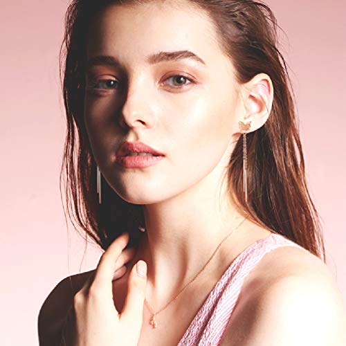 Butterfly Stud Earrings Tassel Bar Drop 14k Rose Gold Plated Chain Dangle Cute Earring Jewelry3