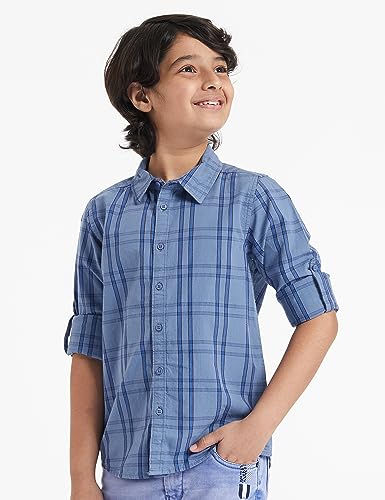 Image of Amazon Brand - Jam & Honey Boys Boys 100% Cotton Printed Full Sleeves Shirt | Age 2-12 Years