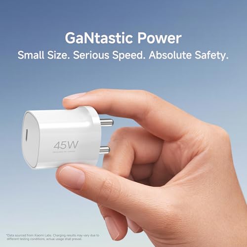 Image of Xiaomi 45W GaN Charger, Type C Port with QC & PD Technology Compatible with MacBook Charging, iPhone, iPad, Xiaomi, Redmi, Mi, Samsung, Oneplus, Oppo, Vivo Phones (with Cable)