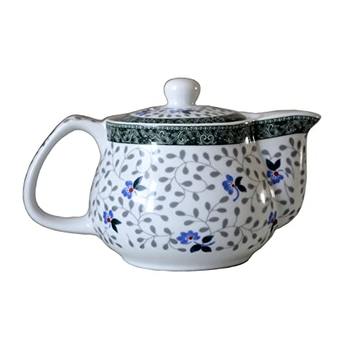 Image of Small Porcelain Teapot, 9oz Tea Pot with Stainless Steel Filter Removable (Flower)