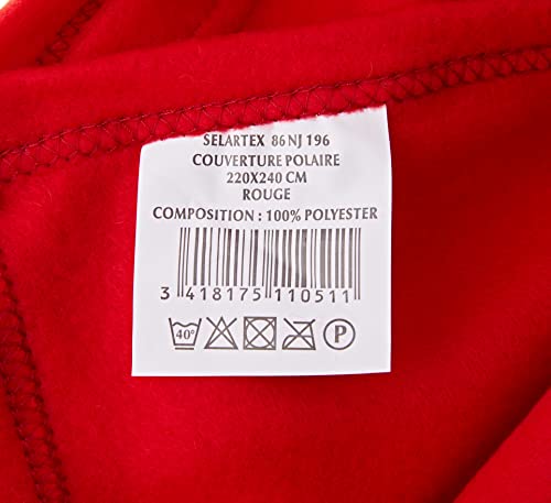 Soleil d'ocre Decke Uni 220x240 cm Polaire rot - Image 5