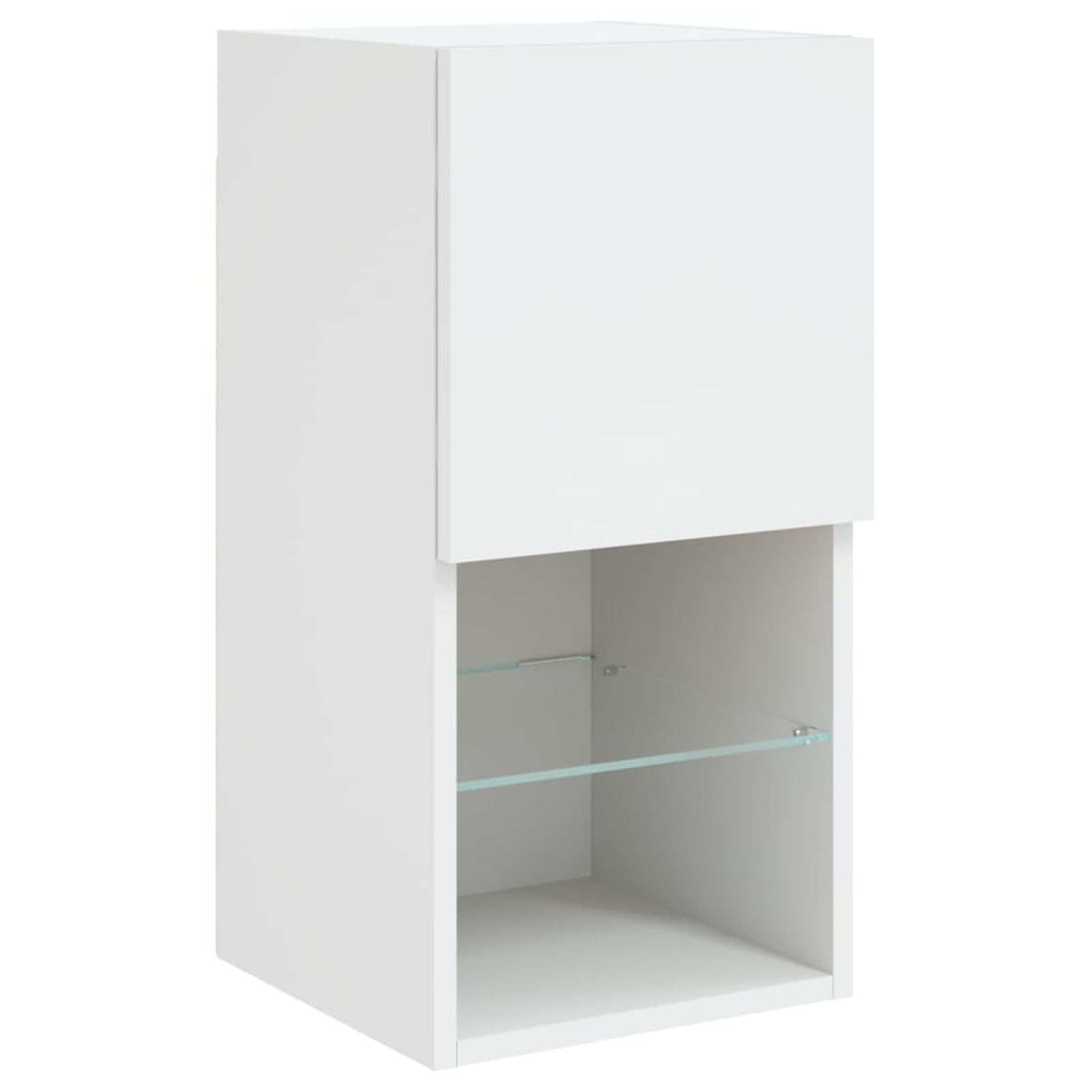 Homgoday LED TV-Schrank mit Regal, Holzwerkstoff, Weiß, 30,5 x 30 x 60 cm - Wandmontage, für Wohnzimmer und Home Cinema Model836988