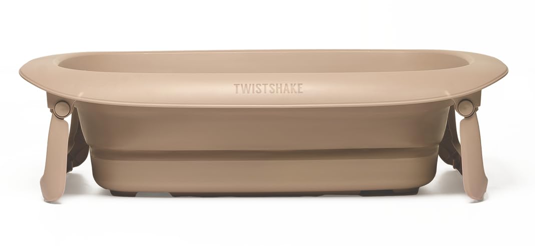 Twistshake Baby Babybadewanne V2 Set | Faltbare Badewanne mit Badekissen & Spüler | 30L Fassungsvermögen | BPA-frei | 0–4 Jahre | Mocha