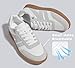 LUCKY STEP Women Classic Retro Gum Sole Fashion Sneakers Casual Tennis Skate Shoe Genuine Leather Walking Footwear Anti Slip Trainers(White/Grey,11)
