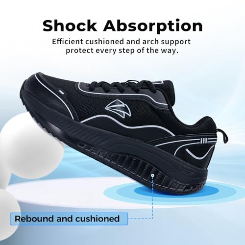 Image of MAFEKE Womens Wide Toe Box Walking Shoes Arch Support Orthotic Sneakers Wide Width Tennis Shoes for Plantar Fasciitis Bunions US 6.5-11