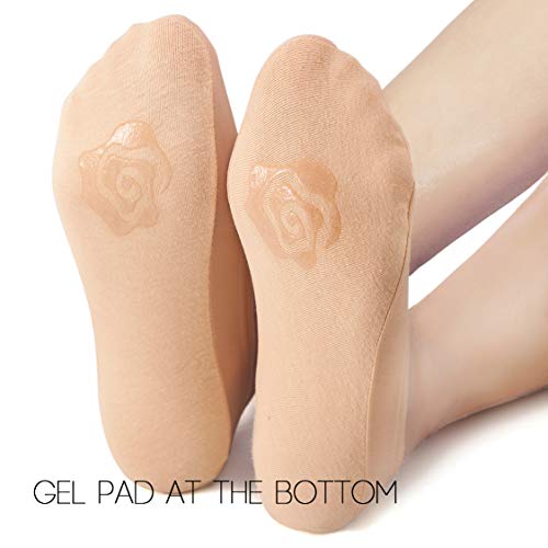 Image of No Show Socks for Women Non Slip Thin Low Cut Liner Socks for Flats | No-Show Socks Cotton Nylon Silicone Gel Grip Anti Slip Soft Breathablility Comfortable Fit for Flats Loafers Sneakers Clogs