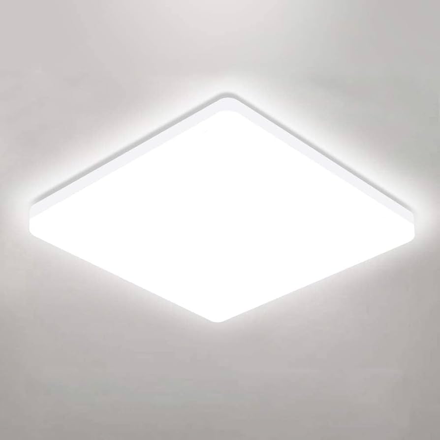 OOWOLF 25W 6000K LED Flush Mount Ceiling Light Fixture Ultra