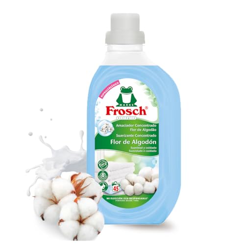 Frosch - Suavizante Concentrado Liquido Ecológico Flor de Algodón para Lavadora, Apto para Ropa Blanca y de Color, Producto Hipoalergénico y Ecológico - 900 ml