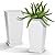 Elevens Set of 2 Tall Outdoor Planters 28 Inch, Large Planters for Indoor Outdoor Plants, Tapered Square Flower Pots with Tray for Patio,Black