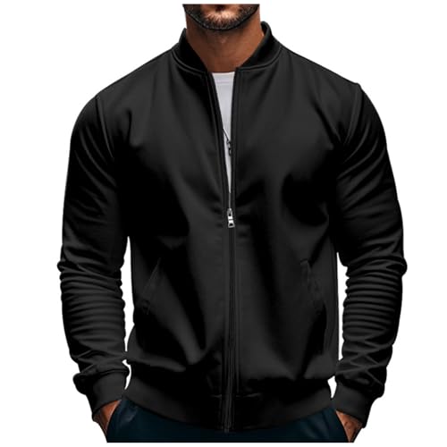 evzosrz Men's Bomber Jackets Lightweight Full Zip Up Casual Windbreaker Water Resistant Fall Winter Sports Coat Outerwear