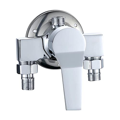 Mitigeur de baignoire thermostatique avec robinet de douche argenté brillant