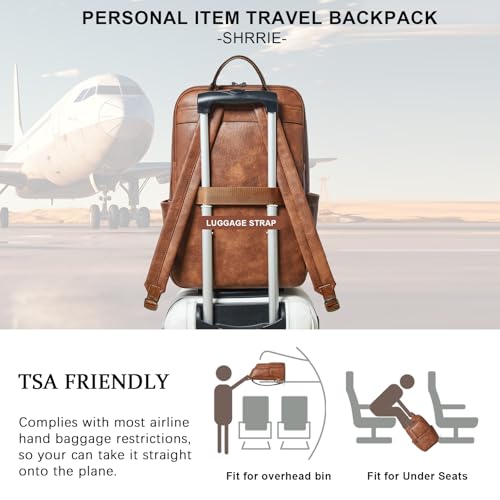 Mochila para laptop de cuero sintético 17 pulgadas para mujer miniatura 5