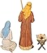 Three Kings Gifts Holy Family Joseph, Mary, Jesus with Manger, Polystone Flat Bottom Base for Stability, Home Decorating Christmas Nativity Scene Sets & Figures, 3-Pieces, For 12 inch Scale Collection