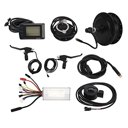 Alomejor Kit de conversão de bicicleta elétrica, 36 V 500 W motor do cubo de tração traseira 22A con