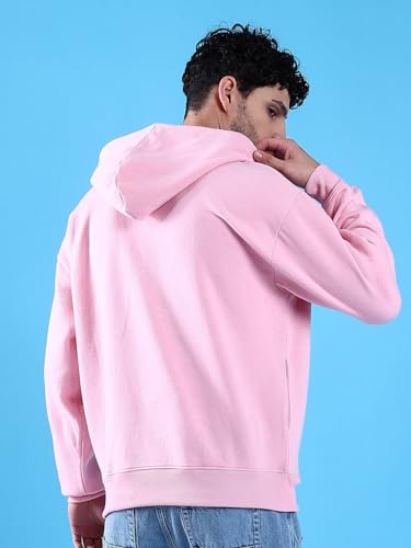 Image of The Indian Garage Co Men Regular Fit Solid Overhead Hooded Sweatshirt