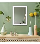 Phore Rectangular Wall Mirror White Decorative Mirror 12" x 16" Wall Mirror for Entryway, Bedroom...
