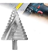 OCGIG Large Spiral Groove Step Drill HSS Cone Bit Hole Cutter Stepped Up Unibit 6-60mm 12 Steps f...