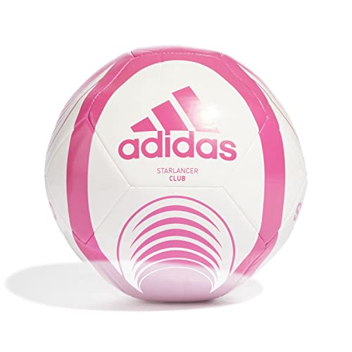 adidas Pallone da calcio Starlancer per adulti, unisex, colore: rosa/bianco