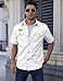 Gihuo Men Shirt Short Sleeve Military Button Down Army Tactical Shirt Utility Cargo Work Uniform Shirt Tops (White, Large)