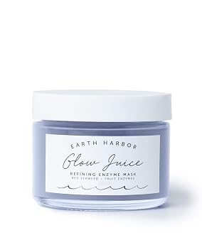 GLOW JUICE AHA/BHA Resurfacing Gel Mask, Refining Enzyme Spot Treatment Packed with Red Seaweed & Fruit Acids, Exfoliates Dull Oily Skin, Soothes Acne & Pores, 94% Organic, Vegan, Cruelty-Free,1.25 oz