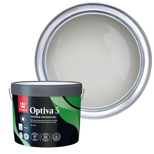 TIKKURILA Optiva 5 Matt Emulsion Paint – Durable, Scrubbable & Easy-Clean for Walls and Ceilings | Zero VOC - 10L Tuft H495