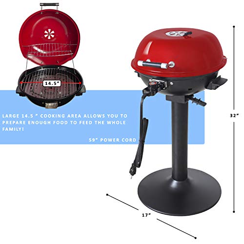 Homewell Electric Grill Indoor & Outdoor BBQ with Warming Rack 1600 Watts - Thumbnail 5