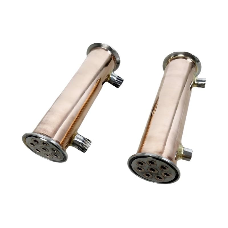 Miedziany element kondensacyjny Kołnierz 2 "(51 mm) OD64 mm z gwintowanymi portami Przemysłowy łącznik rurowy(Male Thread,1/4")