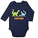 Produktbild Shirtracer Geschwister Bruder und Schwester - Kleiner Bruder Dinosaurier - 6/12 Monate - Navy Blau - Bruder Dinosaurier Body - BZ30 - Baby Body Langarm