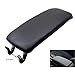Heart Horse Leatherette Armrest Cover Center Console Lid With Latch for Audi S4 C5 A6 2000-2006 (black)