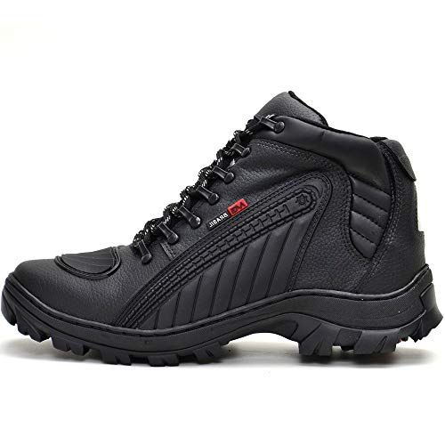 Bota Motociclista Dakar MG Bras Masculina Com Proteção Preto Cor:Preto;Tamanho:40;