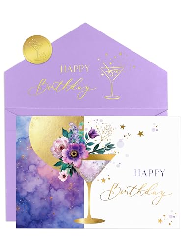Joli Coon Birthday Card for Women, Martini Elegant