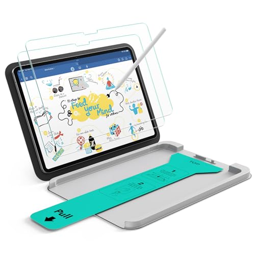 ESR 2枚入り iPad Pro 11インチ(M4/M5)用 ペーパータッチスクリーン保護フィルム 2024/2025対応 9H強化ガラス UltraFitトレイ 書き心地マット質感 書き込み・描画に最適 反射防止 気泡ゼロ