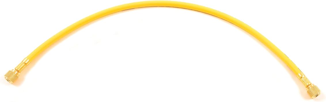 Uniweld H2SSM Service Hose with Brass Knurled 1/4-Inch Female Flare Fittings with Rubber Gasket Seats, 24-Inch , Yellow