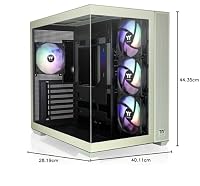 Thermaltake View 380 TG ARGB | Mid Tower PC‑Gehäuse | 4‑mm Tempered Glass | E‑ATX Support | USB‑C Front I/O | 360‑mm Radiator Support | High‑Airflow Design | ARGB‑Frontleiste | Matcha Green – Ansicht 8