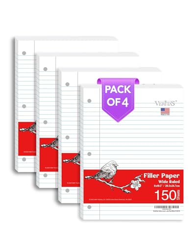 Papier de remplissage ligné standard WritePads format 20,3x26,7 cm perforé 3 trous