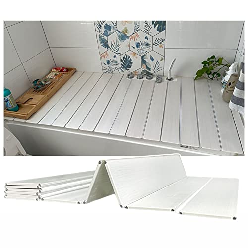 Cubierta plegable para bañera, estante de baño ajustable de 0,6 cm de grosor, impermeable, PVC, bandeja de baño aislada, 22 unidades, perfecta para uso doméstico