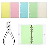 A6 6-Ring-Loseblattbinder-Tagebuch Transparente Notizbuchhülle aus weichem PVC, nachfüllbares Farbkern-Notizbuch (Raster)