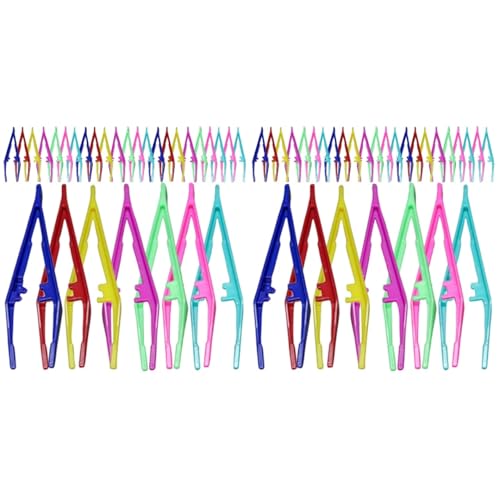 Mikinona 60pcs Plastic Eyebrow Tweezers for Women Ergonomic Design Brow Grooming Kit Disposable Makeup Tweezers for Precision Trimming and Shaping