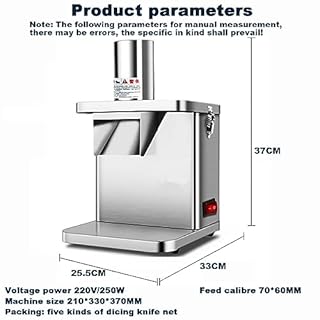 Tagliaverdure Tagliaverdure Elettrico Tagliaverdure Chopper Robot da Cucina Commerciale 250W Professionale Veggie Robot da Cucina Commerciale Taglierina Multifunzione con 5 Lame in Acciaio I
