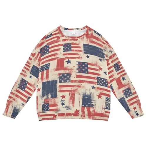 JUNZAN Cartoon Camouflage American Flag Big Boys Hooded Sweatshirt Fleece Fall Tops Shirts Camping 4T