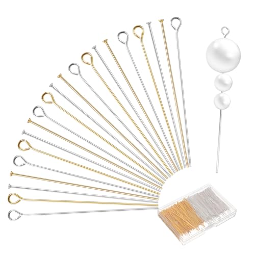 Lista de Accesorios de fabricación de abalorios los más solicitados. 45 BUTIFULSIC 800 Piezas Pzas Alfileres para Joyería DIY con Cabeza Plana Ojo Accesorios Metálicos Tonos Dorado y Plateado Kit Profesional para Fabricación de Aretes Pulseras y...